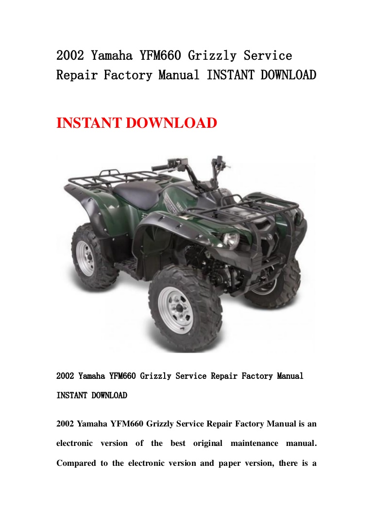 Yamaha Grizzly 660 Service Manual Free Download milkheavenly